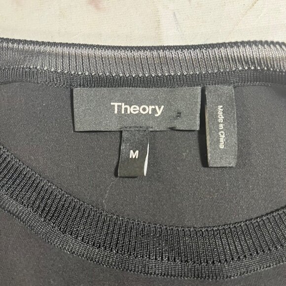 Theory Lewie Silk Sleeveless Blouse Black Size MED Shell - Picture 4 of 9